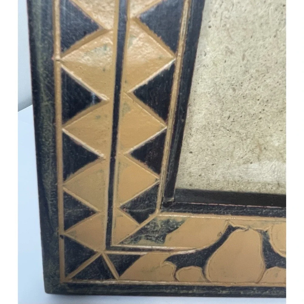 Dezine African Empire Picture Frames Set /2 Carved Hand Painted Giraffes 3